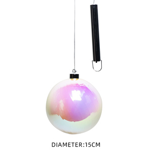 Boule suspendue en verre transparente peinte arc-en-ciel en or moderne Lampe à LED à paillettes pour décoration de Noël d'extérieur - Product Image 5
