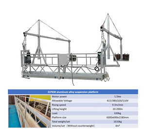 Plateforme élévatrice verticale suspendue pour échafaudage de construction série ZLP, utilisée pour le nettoyage de fenêtres ZLP 800 - Product Image 6