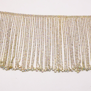 Jfrt010 sang trọng thời trang pha lê cắt tỉa Đồng Minh cup chuỗi Rhinestone tua Chuỗi cổ TRIM cho quần áo - Product Image 4