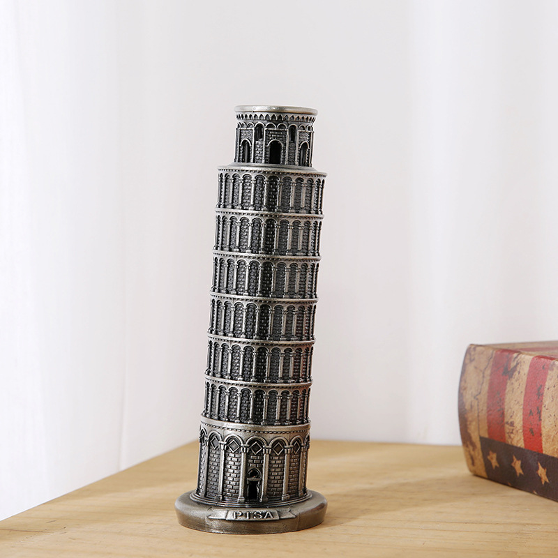 Torre pendente di Pisa 15 cm-argento