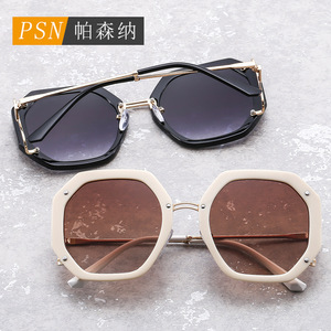 Psn Octagonal <b>Sunglasses</b> Full Rim <b>Gradient</b> Lens UV400 Women Fashion Party Glasses - Product Image 2
