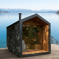 Bringslight Sauna Électrique Commercial de Luxe Moderne, à Vapeur Humide, Construction en Cèdre et Pruche, Finition Anti-UV, pour Villa et Extérieur