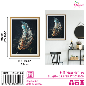 คริสตัลตกแต่งผนังศิลปะที่โดดเด่นและสง่างาม30*40ซม. สำหรับตกแต่งบ้าน - Product Image 1