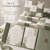 Suite d'invitations de mariage personnalisées avec dorure à chaud, papier texturé, cartes RSVP, enveloppes, cartes d'informations, papeterie de mariage