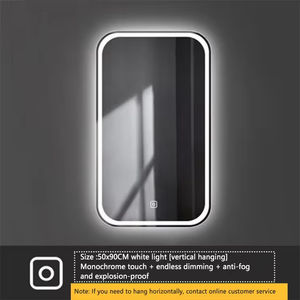 Miroir intelligent moderne avec éclairage LED, anti-buée, mural, pour salle de bain, écran tactile, miroir de maquillage - Product Image 2