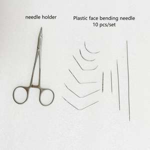 ชุดเข็มเย็บสำหรับผ่าตัดแบบโค้งสแตนเลสพร้อมที่ใส่เข็มสำหรับงานพลาสติกบนใบหน้า - Product Image 3