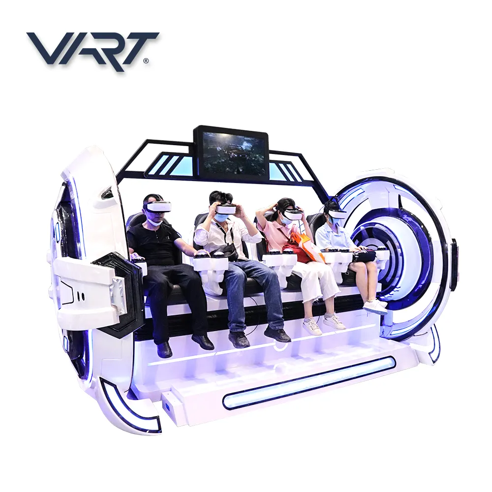 Oem الصين Vr السفينة الدوارة محاكاة 4 اللاعبين سينما لعبة آلة البيض سينما الواقع الافتراضي 4 مقاعد 9D كرسي