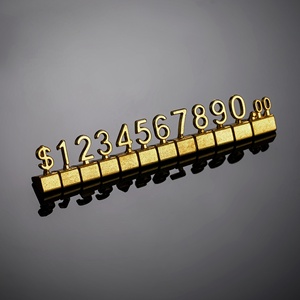 Cubes de présentation de prix 3D en métal élégants et réglables pour Dollar, <span class=keywords><strong>Euro</strong></span>, Livre, pour les boutiques éphémères, les foires artisanales, la vente de bijoux - Product Image 4
