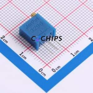 Resistencia Ajustable/Potenciómetro 3296W-1-204LF, Componente de Orificio Pasante (THT)-3P, 9.5x4.9mm, Resistencia de 200kOhm, 10%, 500mW, 250ppm ℃ - Product Image 1