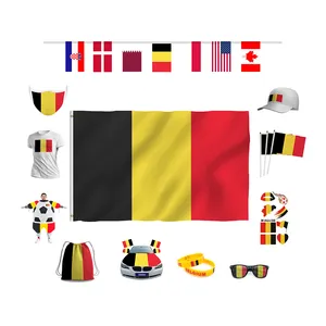 Flagnshow Product Football Fans Cheering Accessories Belgium Flag Sunglasses Belgium Soccer Jersey