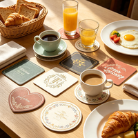 Sous-verres en papier jetables personnalisés, carrés ou ronds, 9 cm, 10 cm, antidérapants, absorbants, pour café, club, bar, pub