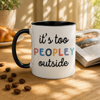 Vente en gros de tasses en céramique à sublimation bicolores de 11 oz, avec intérieur et poignée colorés, tasses à café vierges pour impression par transfert thermique DIY