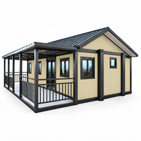 Cabine modulaire en conteneur avec véranda pour ADU, studio de jardin, logement annexe et projet résidentiel privé