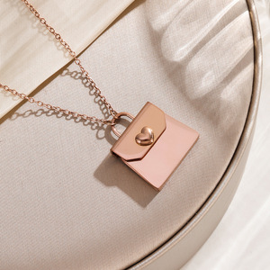 Colgante de sobre único en acero inoxidable PVD en blanco <span class=keywords><strong>para</strong></span> grabado láser, joyería personalizada, regalo de aniversario - Product Image 4