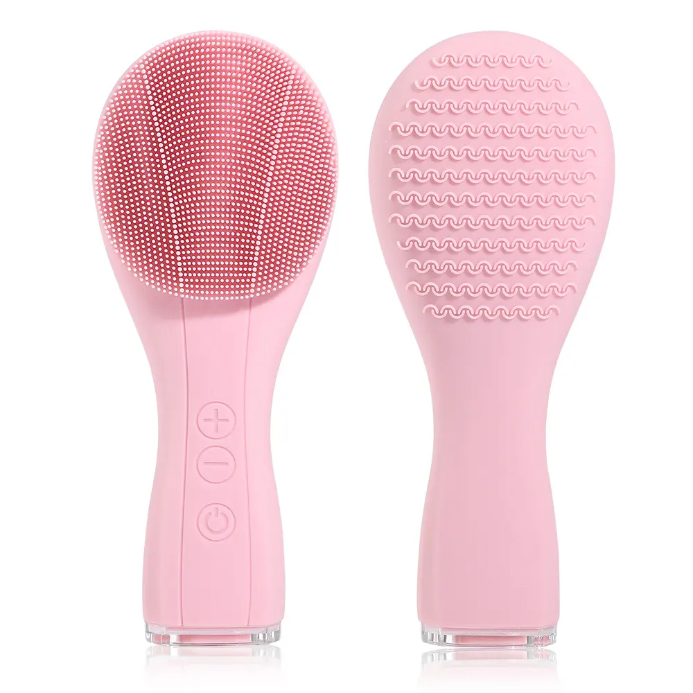 Electric Skin Massager Vibration Face Cleanser Sonic Silicone Facial Cleansing Brush