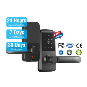 Te'an Aluminum Digital Door Handle Lever Lock Password Compatible Electronic Card Smartphone Key For Wood Stainless Steel Door