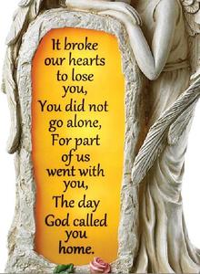 Luz solar de resina para decoração ao ar livre, estátua de anjo com verso consolador - Product Image 3