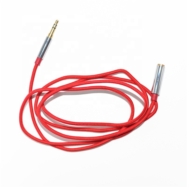 Customized Nylon Braided 3.5mm Jack Male to Female Audio Aux Extension Cable