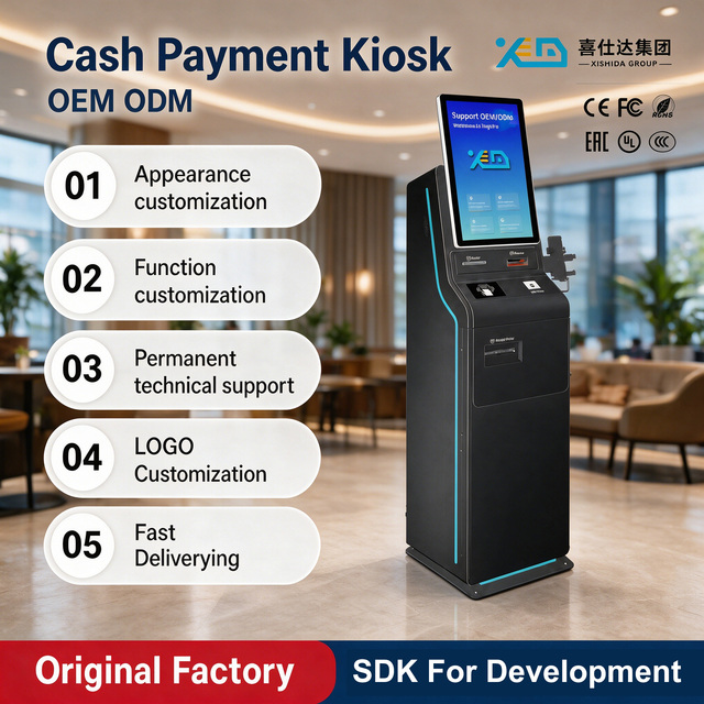 Hotel Self Check-in Kiosk with Passport Scanner and Key Card Dispenser