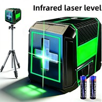 Niveau laser de construction efficace, mini-outil de nivellement automatique à faisceau vert 2 lignes avec support trépied pour les tâches de traçage