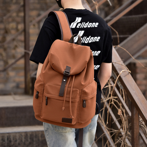 Custom Large <strong>Roll</strong> Top Men's Laptop <strong>Backpack</strong> Waterproof Zipper Closure PU Leather &amp; Polyester Lining for Travel Office School Use - Product Image 5