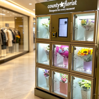 Distributeur automatique intelligent de bouquets avec contrôle de l'humidité pour les centres commerciaux