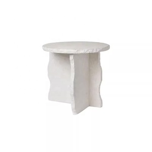 Table d'appoint de chevet en pierre de <span class=keywords><strong>travertin</strong></span> naturel, motif brisé, faite à la main par un designer, pour salon et maison d'hôtes, au design artistique - Product Image 5