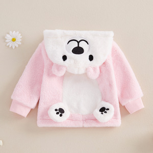 Chaqueta <span class=keywords><strong>de</strong></span> invierno para <span class=keywords><strong>bebé</strong></span> niña, <span class=keywords><strong>de</strong></span> felpa sherpa, con capucha <span class=keywords><strong>de</strong></span> piel sintética con cara <span class=keywords><strong>de</strong></span> animal, cremallera y puños acanalados, abrigo para niños pequeños - Product Image 2