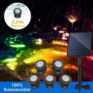 Luz solar subacuática <span class=keywords><strong>para</strong></span> piscina 5 en 1, 2 modos, cambio Rgb, foco alimentado por energía solar Ip68, luz LED solar impermeable <span class=keywords><strong>para</strong></span> piscina - Product Image 5