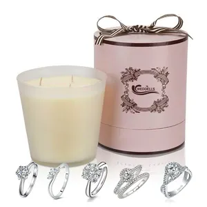 Weddells Conjunto de velas para presente de aniversário de Natal, joias perfumadas de soja, anéis de velas