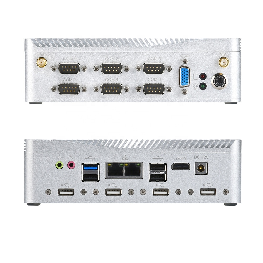 XCY Mini PC sin ventilador J1900 Quad Core pc industrial dual 6 LAN COM 3G/4G LTE integrado computador