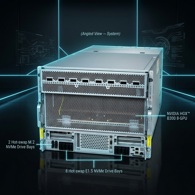SYS-822GS-NB3RT Heavy-Duty 8U AI Training Server With Connect X-8 800GbE SuperNIC for Deep Learning & Scientific Simulation