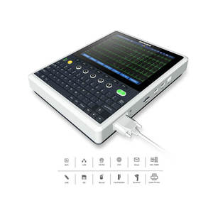 Électrocardiographe à écran tactile 12 fils 12 canaux EKG Machine <span class=keywords><strong>Ecg</strong></span> Machine avec chariot d'imprimante d'interprétation - Product Image 3