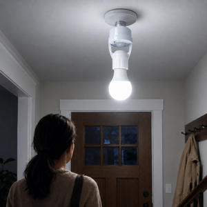 Portalámparas Inteligente con Sensor de Movimiento por Radar, E27 E26, Enchufe para Luz LED, Encendido/Apagado Automático, Detección de Presencia Humana, Tiempo de Retardo Ajustable - Product Image 6
