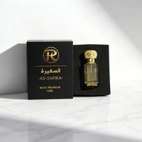 Set Botol Parfum Kaca 3/6/12ml Berhias Emas UV yang Dapat Disesuaikan dengan Tutup Paduan Seng untuk Attar & Minyak Atsiri dengan Kotak