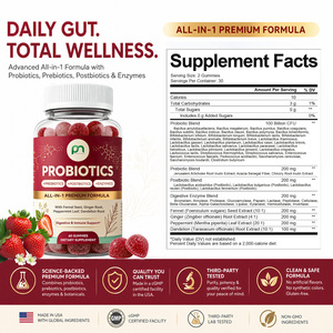 Gummies Probiotiques Multi-Souches 100 Milliards de CFU Marque Blanche OEM pour la Santé Digestive Intestinale, Non-OGM, Véganes, Vente en Gros B2B - Product Image 2