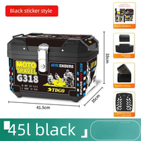 Boîte arrière de moto JFG 45L ABS, boîte supérieure de moto en matériau PP, design autocollant, boîte arrière de moto