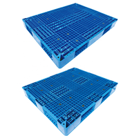 Palette en plastique d'emballage double face en HDPE de couleur personnalisée pour le transport logistique et le stockage en entrepôt