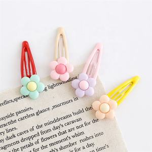 YIYI工場卸売格安キッズサイドヘアクリップキャンディーカラー金属花合金BBクリップ女の赤ちゃん用 - Product Image 4