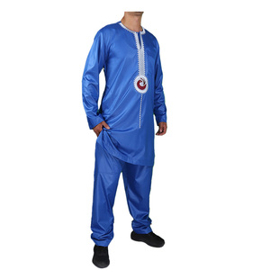 Vêtements islamiques pour hommes, couleurs brillantes, manches longues Kanzu avec pantalon, style décontracté, respirant, pour <span class=keywords><strong>prier</strong></span> - Product Image 3