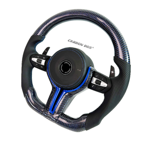 Venta Directa de Fábrica, Volante Deportivo Personalizable de Fibra de Carbono Azul y Dorado para BMW F06 F20 F22 F30 F36 F15 F25 F16 M3 M4 M5 - Product Image 4