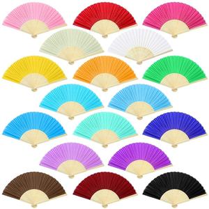 พัดกระดาษไม้ไผ่พับได้ พิมพ์โลโก้ตามสั่ง 16 สี ขายดี - Product Image 1
