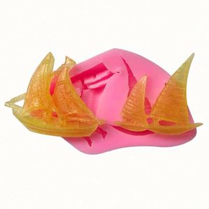 Molde de Chocolate con Delicada Forma de Velero. Molde de Silicona para Encaje de Azúcar, Herramientas 3D para Pastel de Cola de Sirena, OEM/ODM - Product Image 3