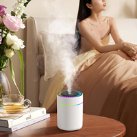Diffuseur d'Huiles Essentielles à Ultrasons Brume H2O Double Humidification, Mini 180 ml, Haute Qualité pour Maison, Voiture, Humidificateur d'Air USB