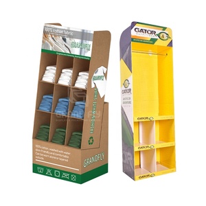 Tùy chỉnh T-Shirt <span class=keywords><strong>Rack</strong></span> hiển thị với túi, fsdu tầng hiển thị kệ cho quần áo bán lẻ sóng giấy hiển thị đứng - Product Image 4