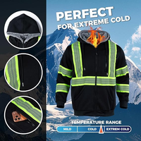 Sweat-shirt de sécurité à haute visibilité pour homme, doublé en polaire, veste bomber réfléchissante d'hiver, vêtements de travail de construction haute visibilité