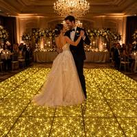 Piste de danse LED romantique à étoiles monochromes - Dalles de sol scintillantes 10W pour une décoration de mariage et de gala onirique