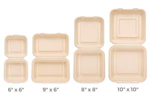 Compostable giấy bột giấy cốc bát đĩa ăn trưa hộp thiết lập phân hủy sinh học mía thực phẩm container dùng một lần bã mía Bộ đồ ăn - Product Image 2