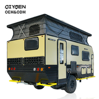 Vente de camping-car américaine, caravane hybride extensible en fibre de verre vintage de 15 pieds, caravane de voyage australienne avec salle de bain intégrée
