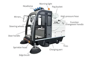 SBN-2000AW spazzatrice da pavimento bagnata e asciutta su strada ricaricabile macchina per la pulizia del pavimento completamente chiusa